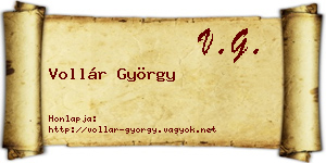Vollár György névjegykártya